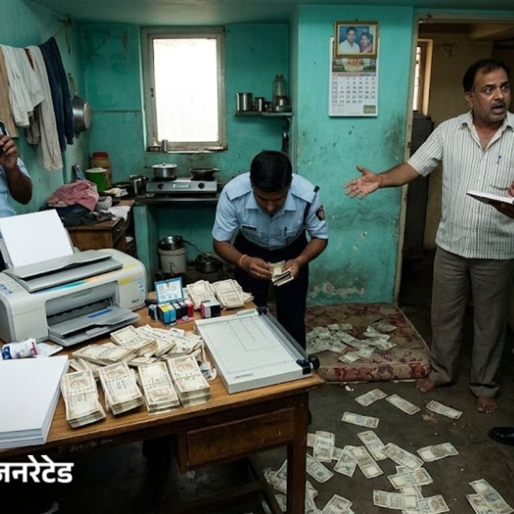 महीनों से किराया नहीं दिया, लाखों के नकली नोट छापे:नागपुर के कमरे में मिले ₹37 लाख, गिनती के लिए मशीन मंगानी पड़ी; आरोपी फरार